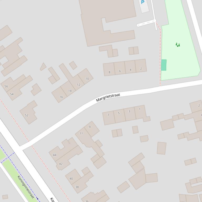 Kaart van de Margrietstraat.