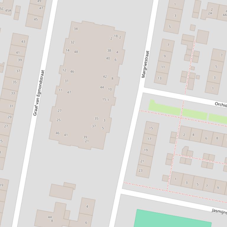 Kaart van de Margrietstraat.