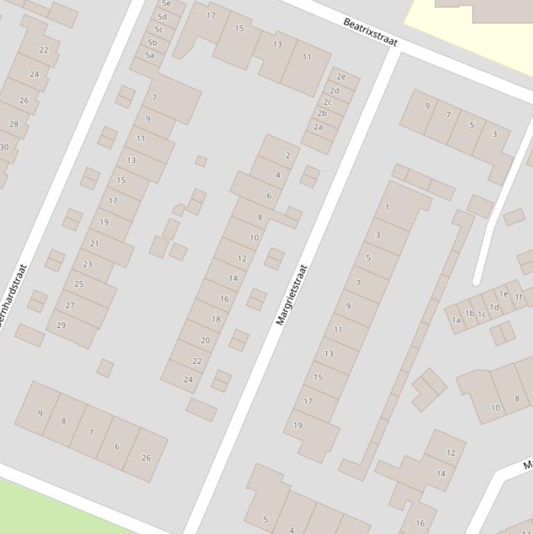 Kaart van de Margrietstraat.