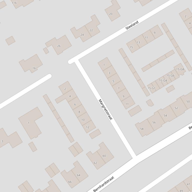 Kaart van de Margrietstraat.