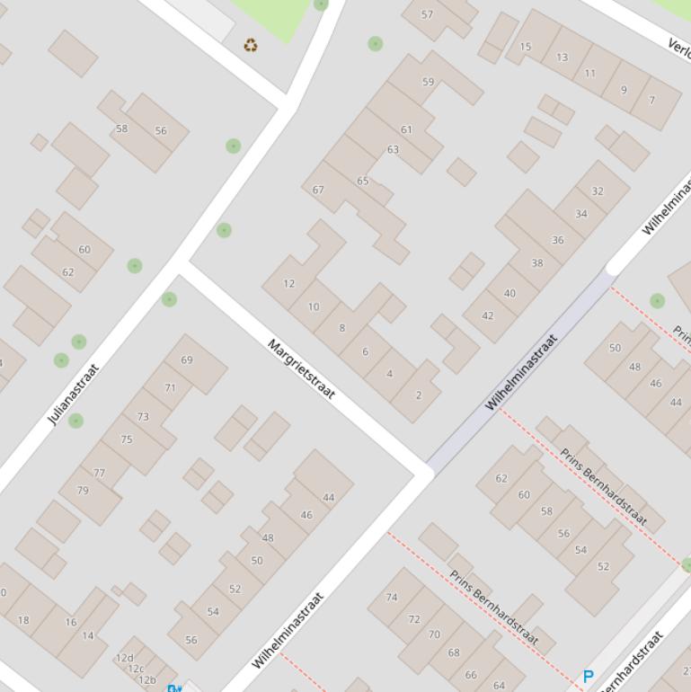 Kaart van de Margrietstraat.