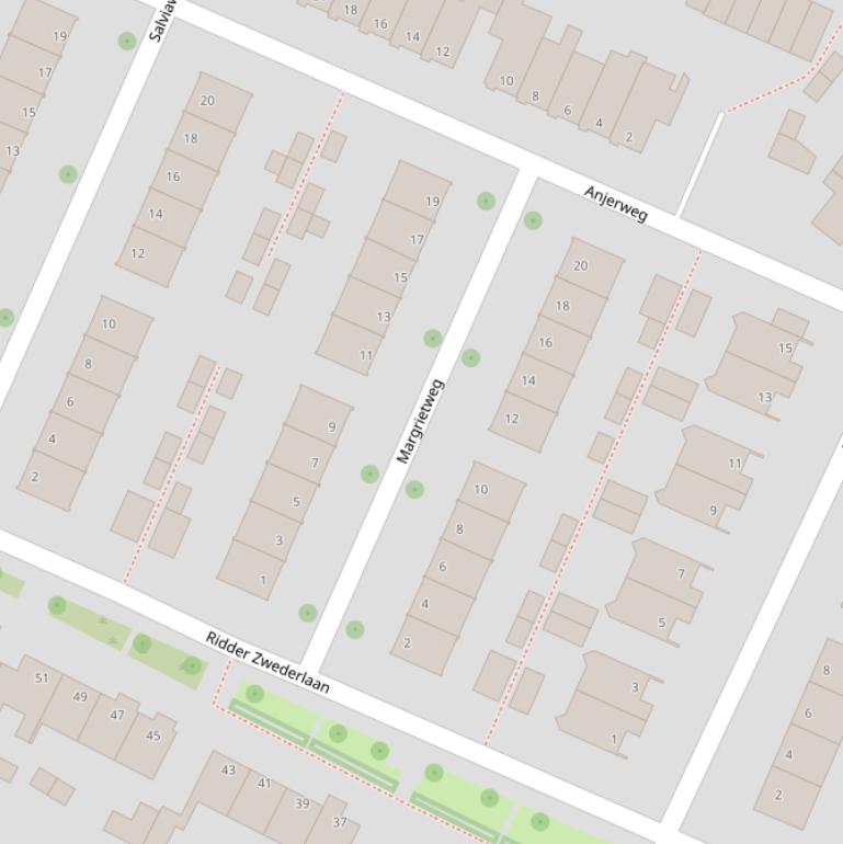 Kaart van de Margrietweg.