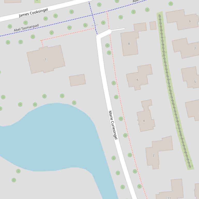 Kaart van de Marie Curiesingel.