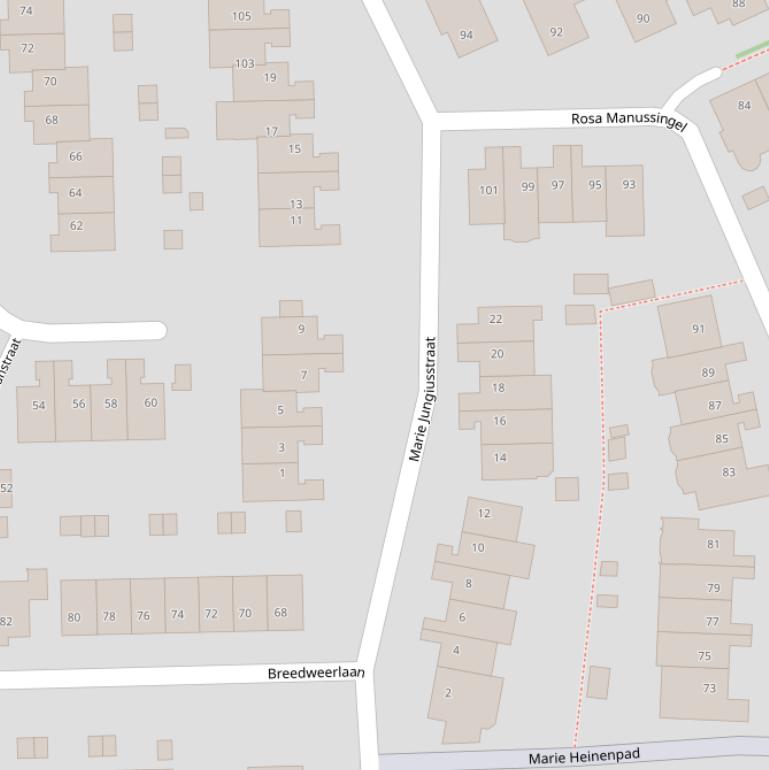 Kaart van de Marie Jungiusstraat.