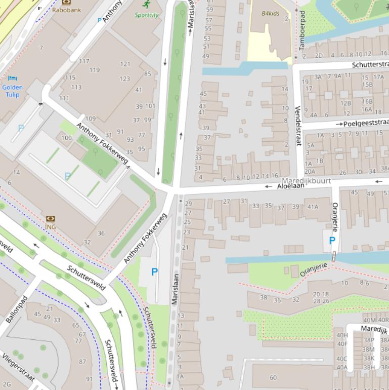 Kaart van de Marislaan.