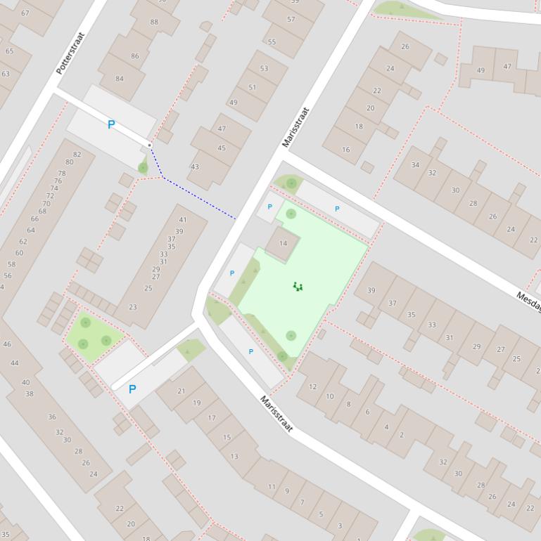 Kaart van de Marisstraat.