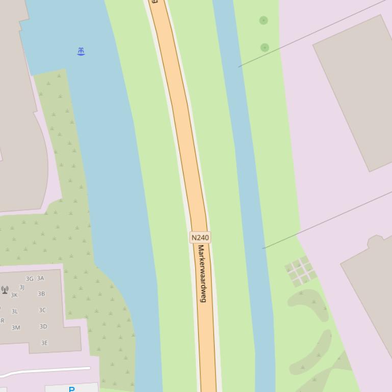 Kaart van de Markerwaardweg.