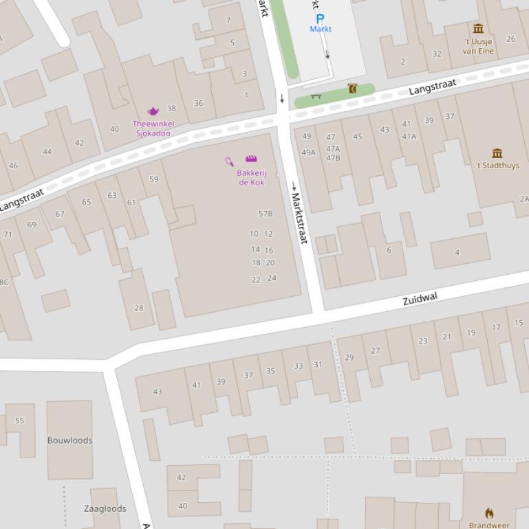 Kaart van de Marktstraat.