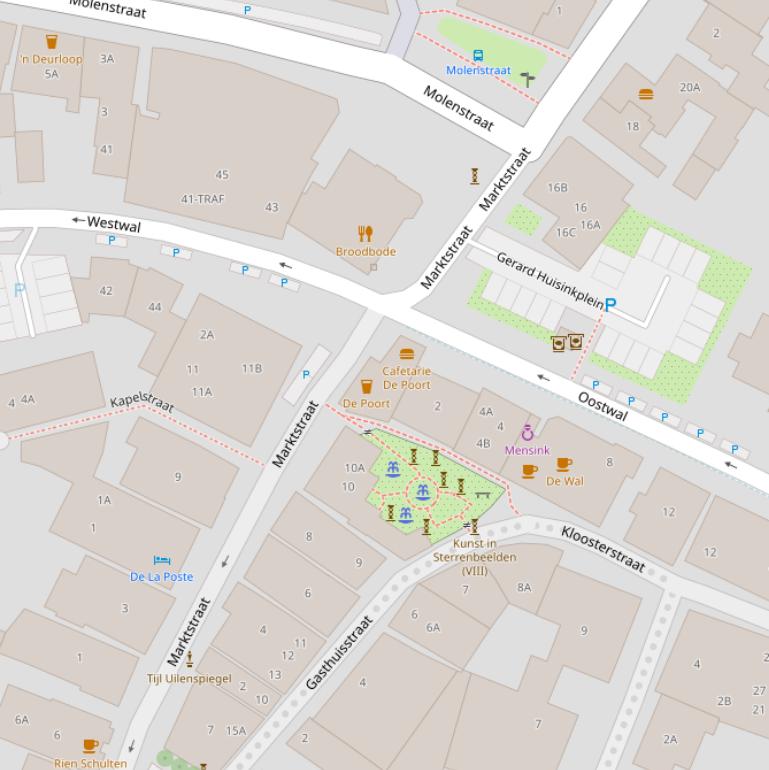 Kaart van de Marktstraat.