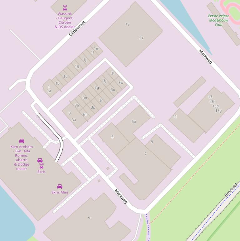 Kaart van de Markweg.