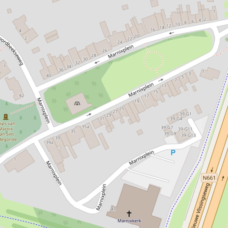 Kaart van het Marnixplein.