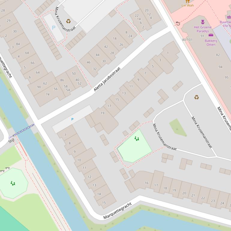 Kaart van de Marquettegracht.