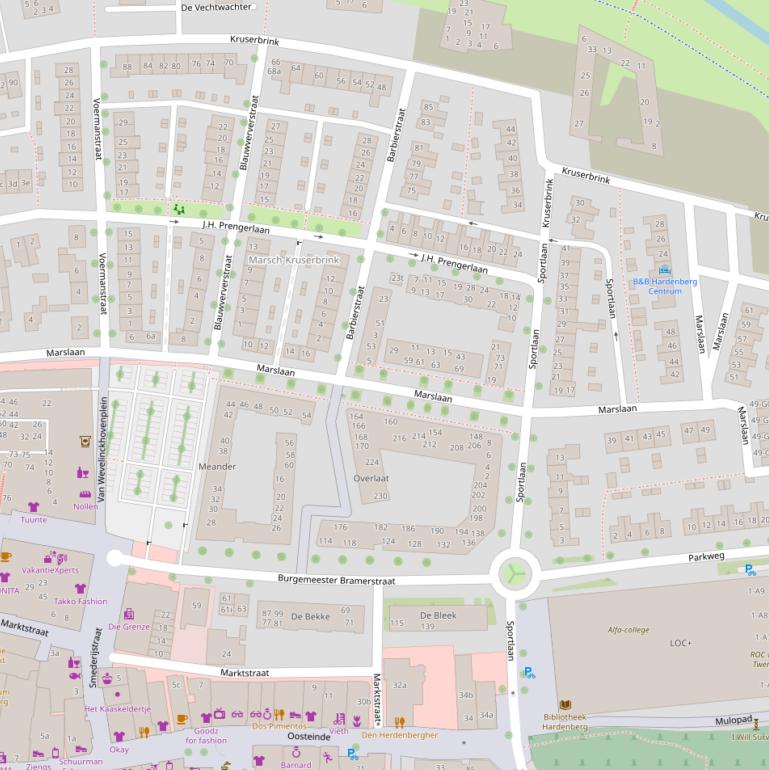 Kaart van de Marslaan.