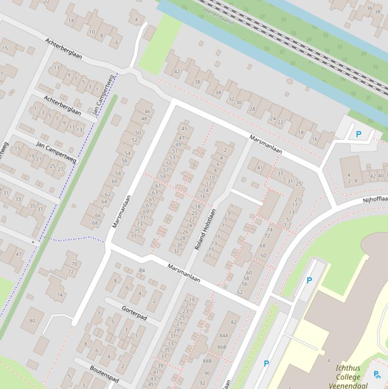 Kaart van de Marsmanlaan.