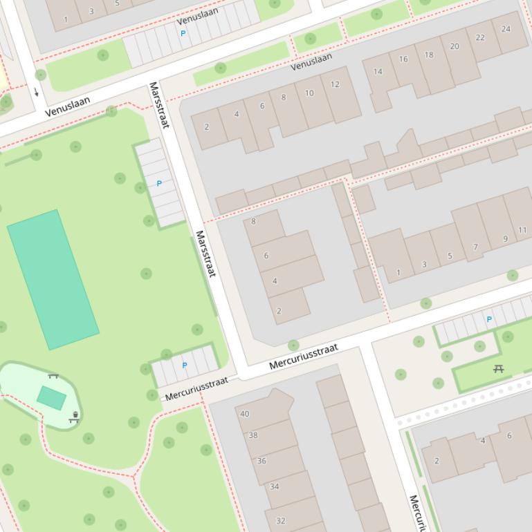 Kaart van de Marsstraat.