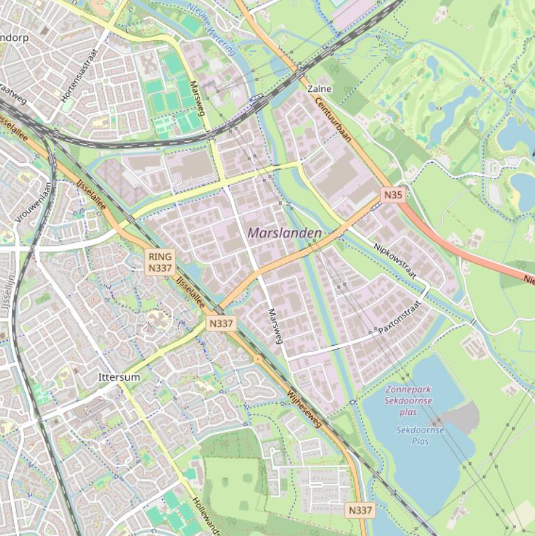 Kaart van de Marsweg.