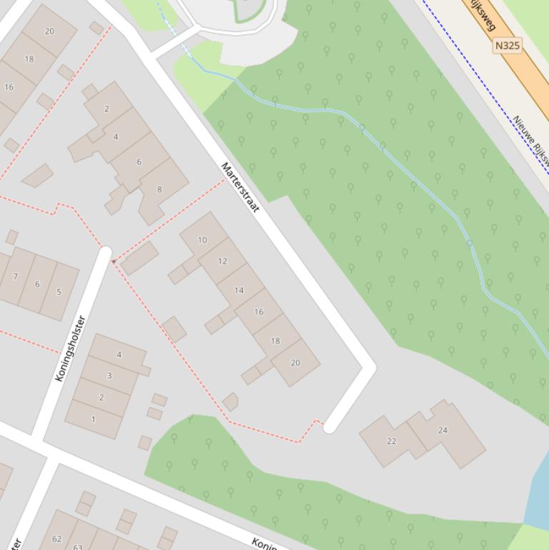 Kaart van de Marterstraat.