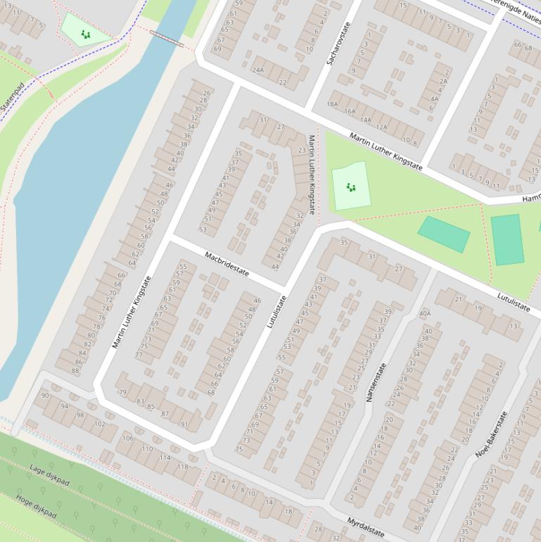 Kaart van  Martin Luther Kingstate.