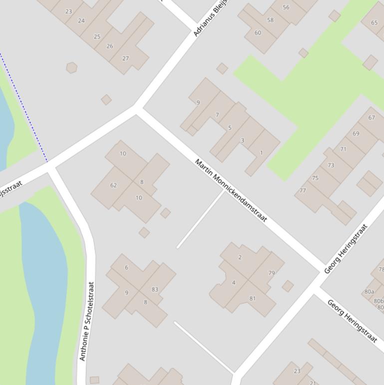 Kaart van de Martin Monnickendamstraat.