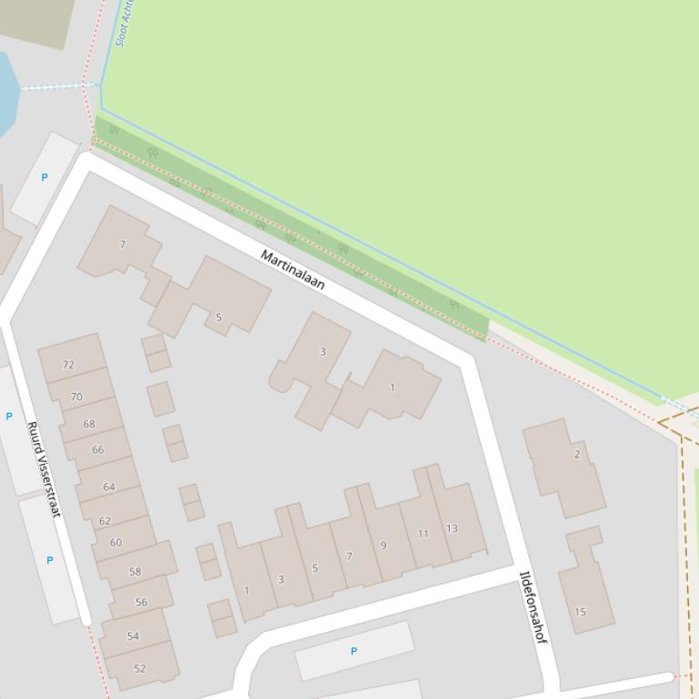 Kaart van de Martinalaan.