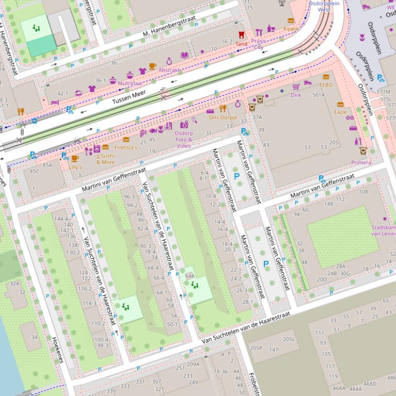 Kaart van de Martini van Geffenstraat.