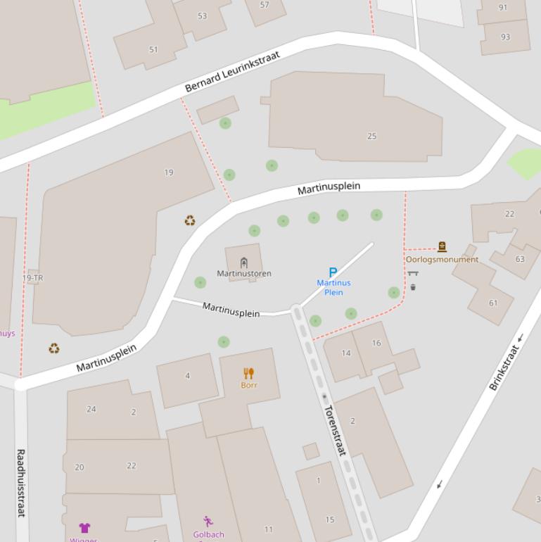 Kaart van het Martinusplein.