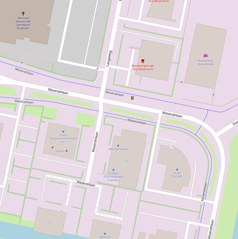 Kaart van de Maseratilaan.