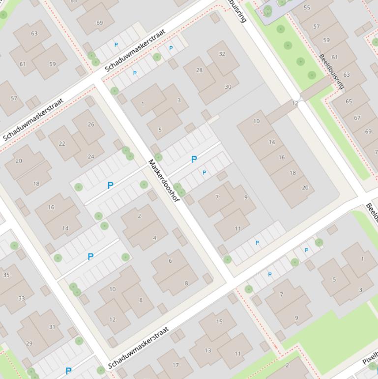 Kaart van de Maskerdooshof.