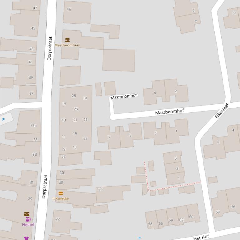 Kaart van de Mastboomhof.