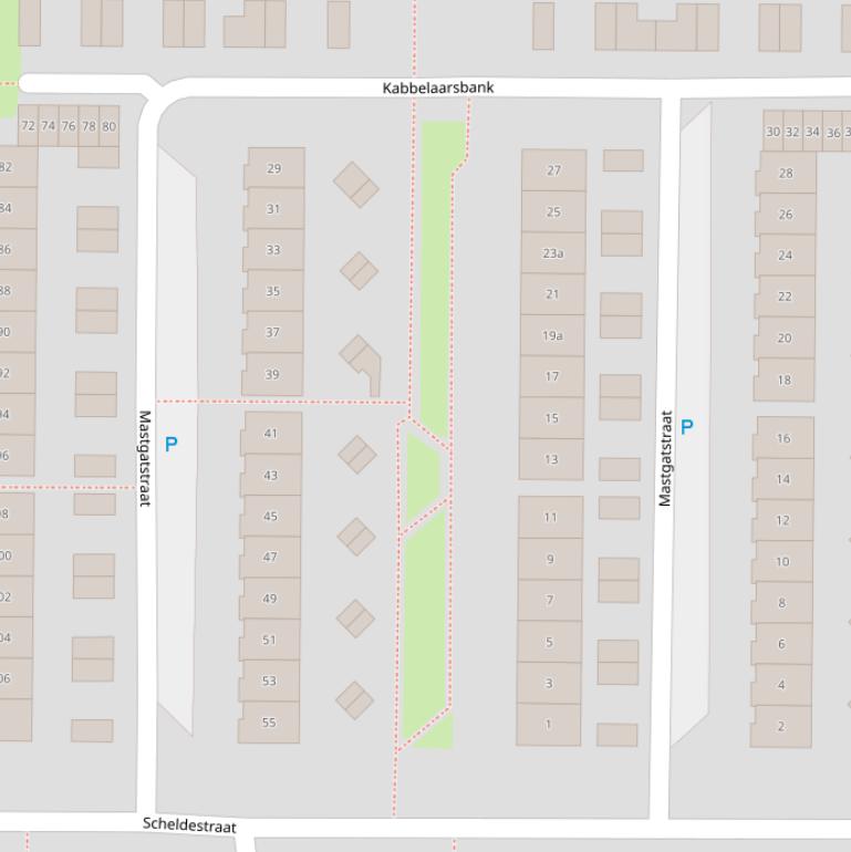 Kaart van de Mastgatstraat.