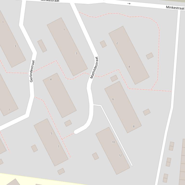 Kaart van de Mathildestraat.