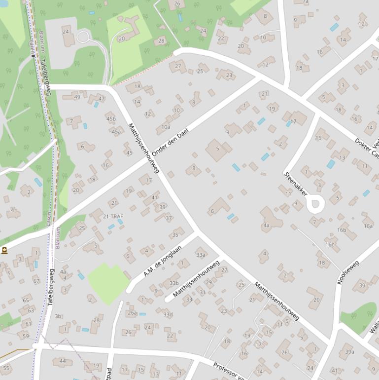 Kaart van de Matthijssenhoutweg.