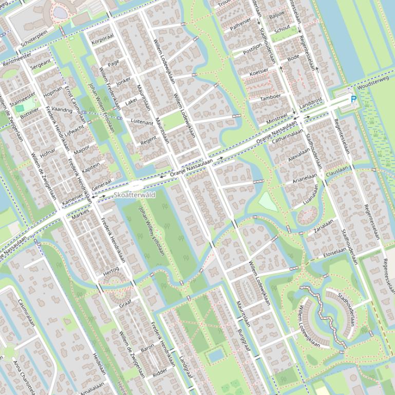 Kaart van de Mauritslaan.