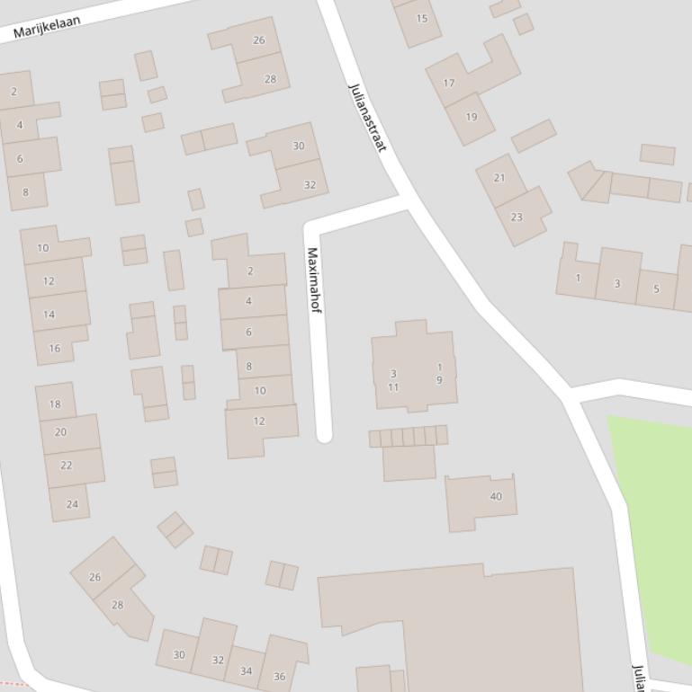 Kaart van de Maximahof.