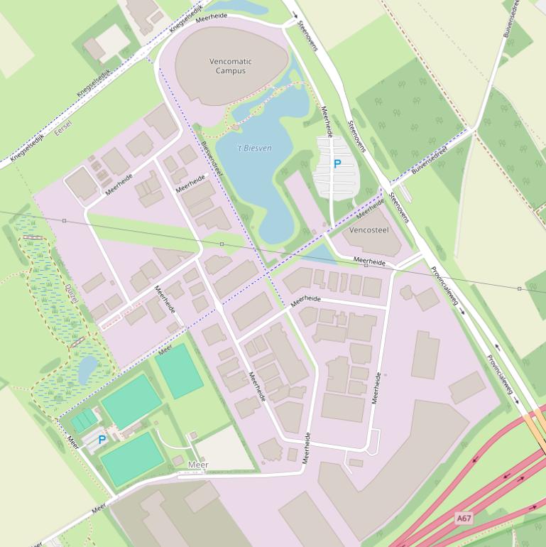 Kaart van  Meerheide.