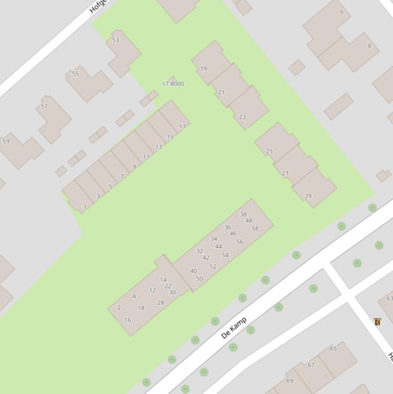 Kaart van de Meerooghof.