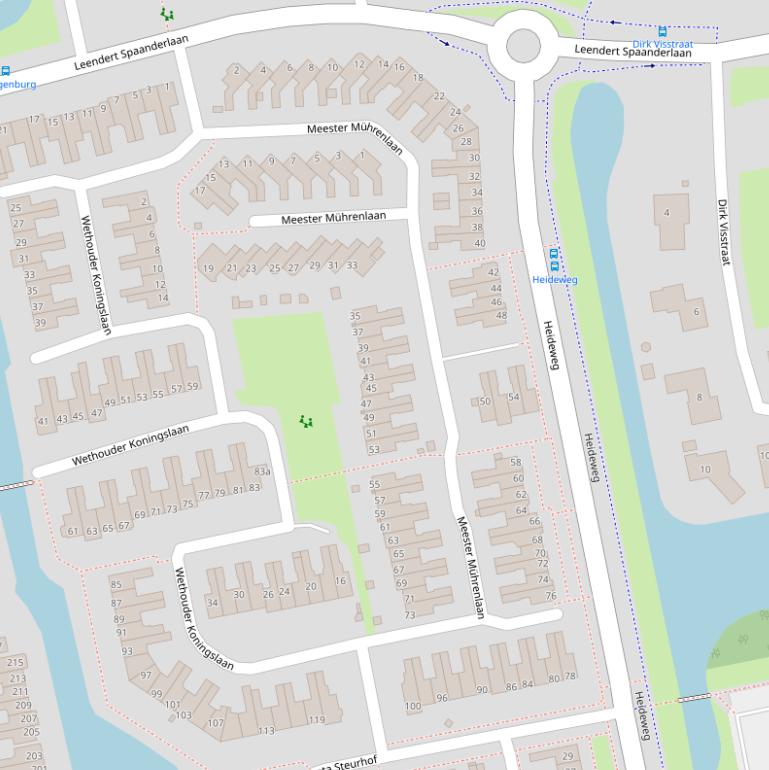 Kaart van de Meester Mührenlaan.