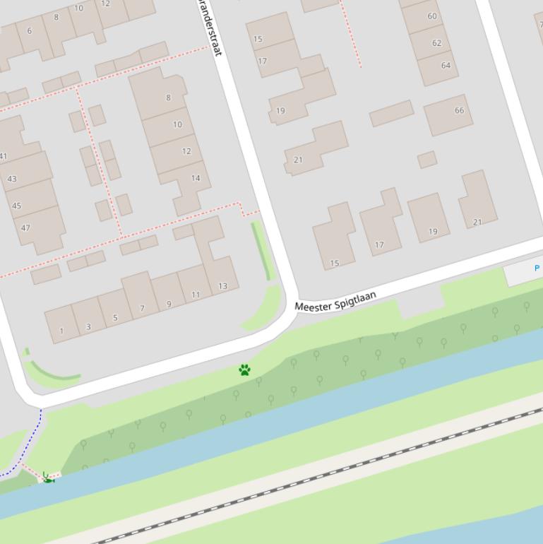 Kaart van de Meester Spigtlaan.