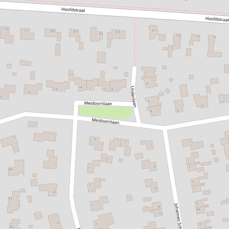 Kaart van de Meidoornlaan.