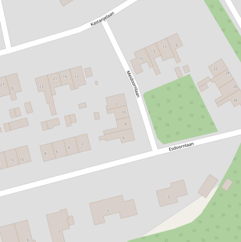Kaart van de Meidoornlaan.