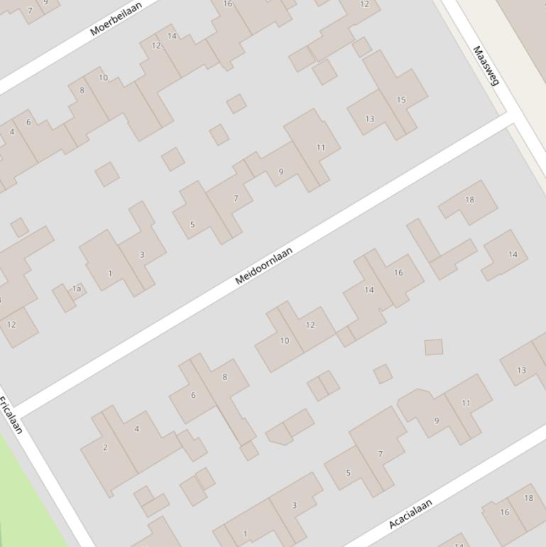 Kaart van de Meidoornlaan.
