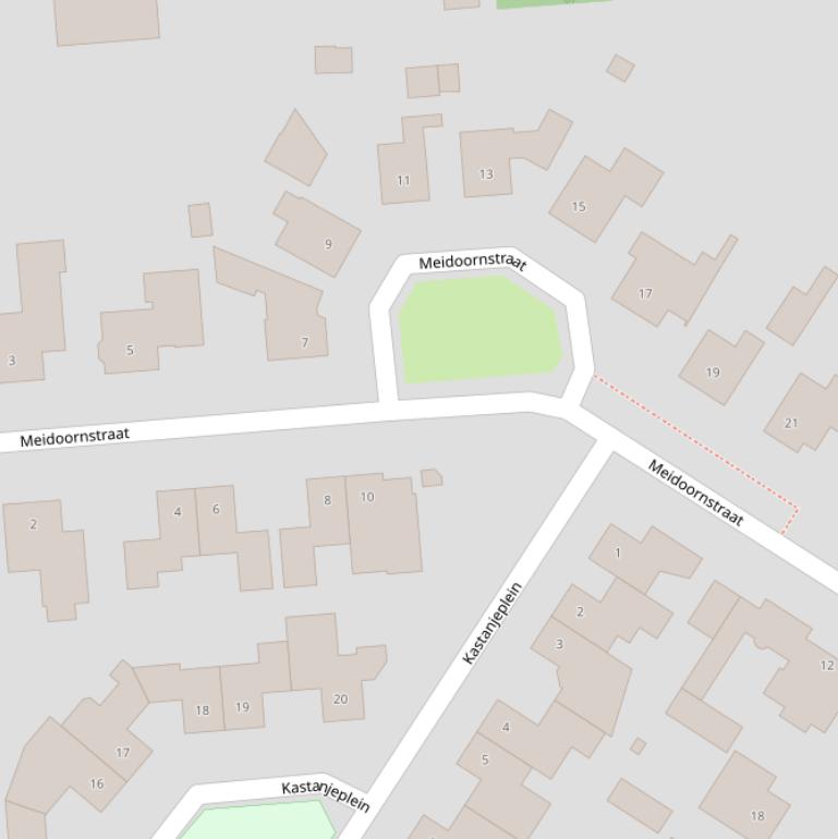 Kaart van de Meidoornstraat.