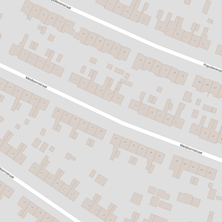 Kaart van de Meidoornstraat.