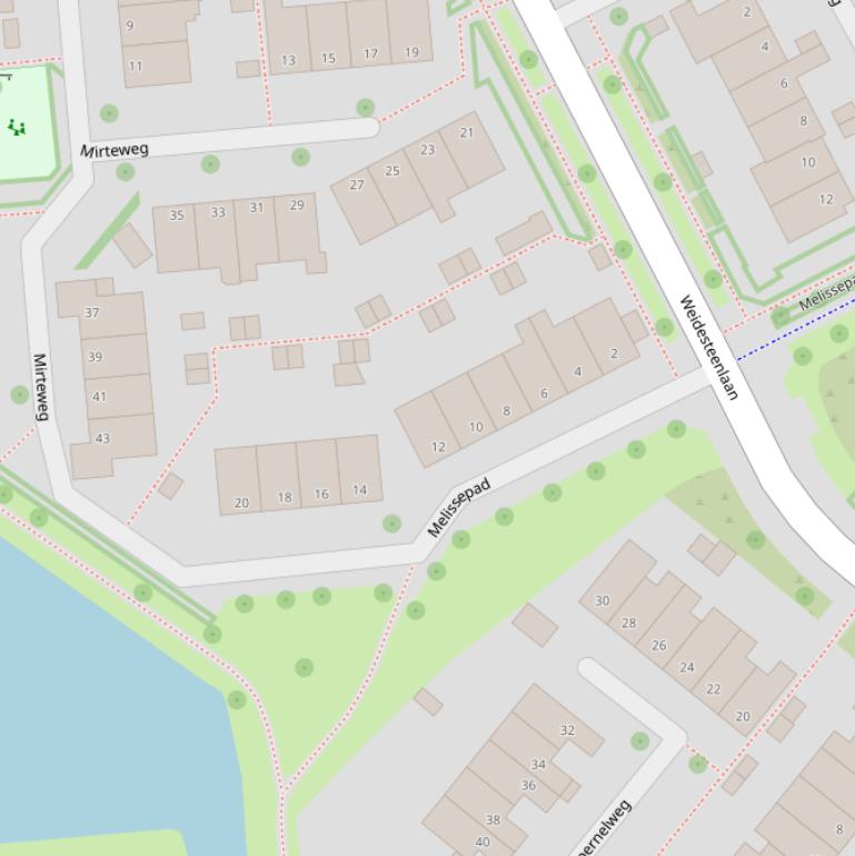 Kaart van het Melissepad.