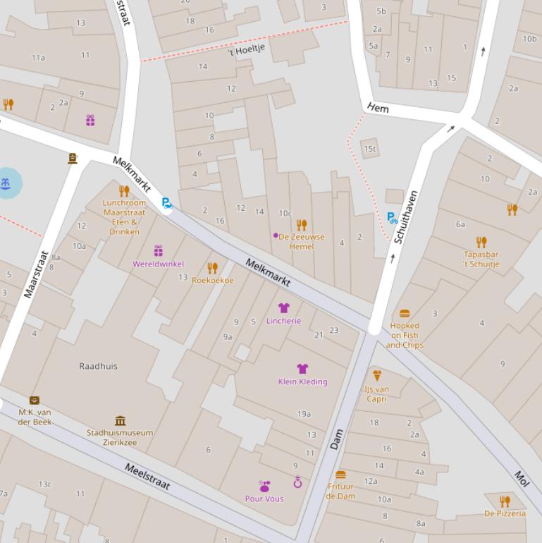 Kaart van de Melkmarkt.