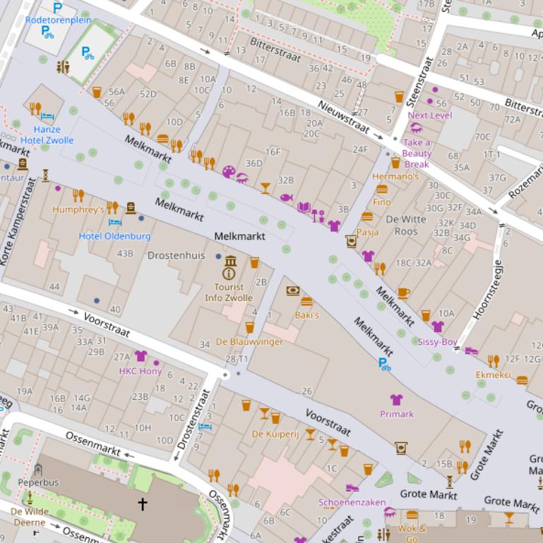 Kaart van de Melkmarkt.