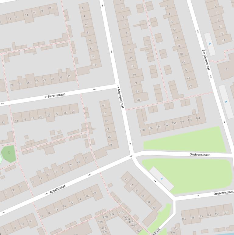 Kaart van de Meloenstraat.