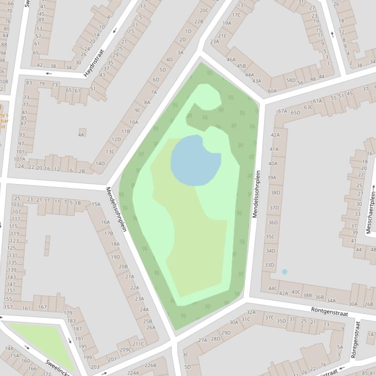 Kaart van het Mendelssohnplein.