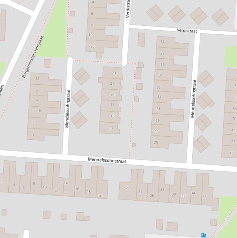 Kaart van de Mendelssohnstraat.