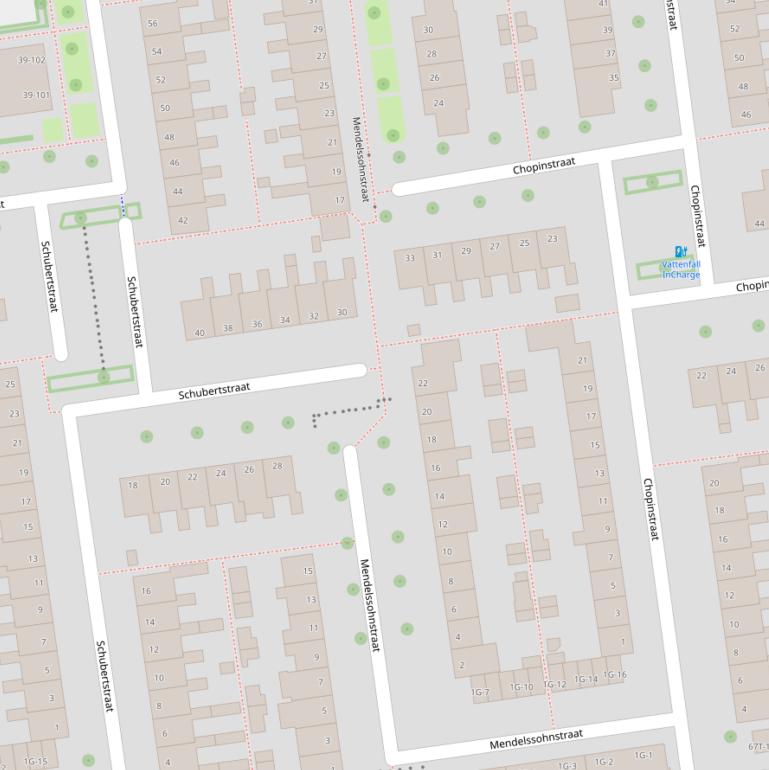 Kaart van de Mendelssohnstraat.